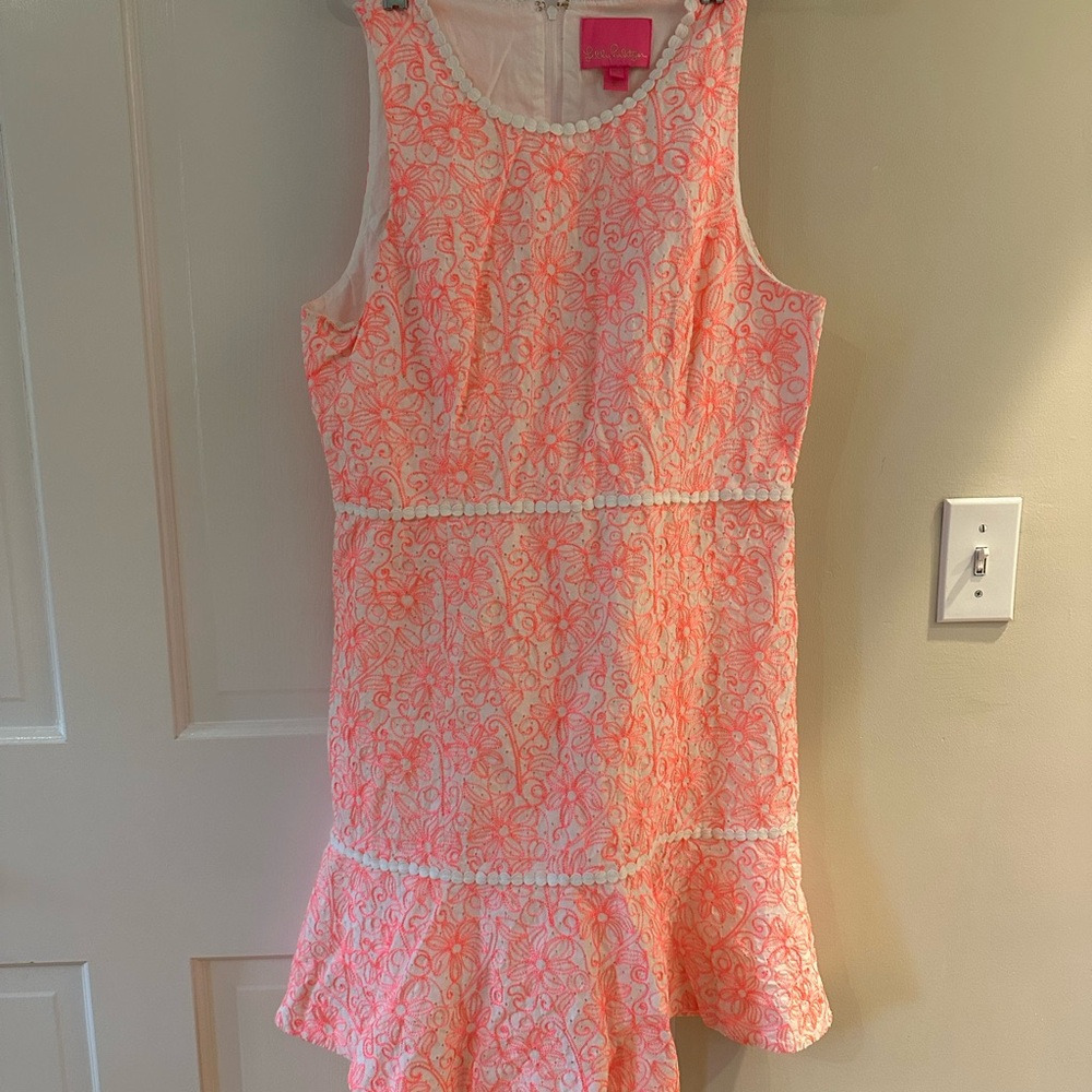 Lilly Pulitzer Coral and White Casual Dress